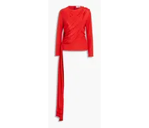 Draped crepe de chine blouse - Red
