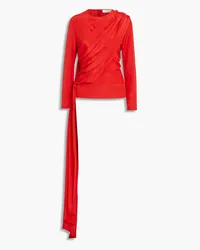 SEMSEM Draped crepe de chine blouse - Red Red