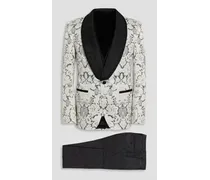 Slim-fit jacquard tuxedo - White