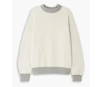 Mélange cotton-fleece sweatshirt - White
