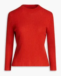 Vince Ribbed cashmere and silk-blend turtleneck sweater - Red Red