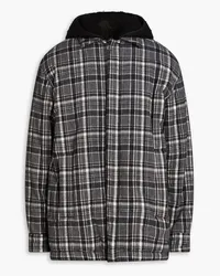 1017 ALYX 9SM Checked cotton-flannel hooded overshirt - Gray Gray