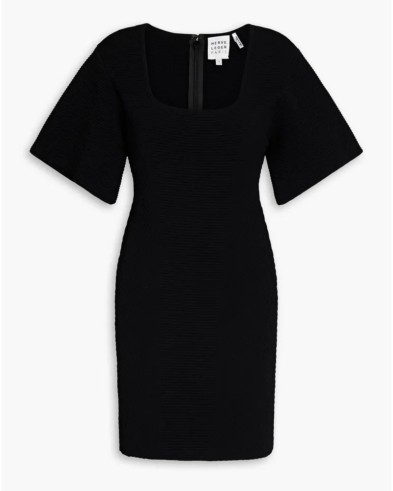 Hervé Léger Ribbed-knit mini dress - Black Black