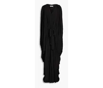 Embrace draped crepe de chine kaftan - Black