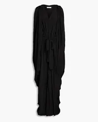 palmer//harding Embrace draped crepe de chine kaftan - Black Black