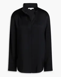 Vince Pleated silk-charmeuse shirt - Black Black