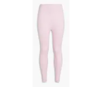 Buttermilk ribbed-knit leggings - Pink