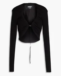 Jacquemus Goccia cropped ruched stretch-jersey top - Black Black