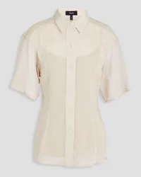 Theory Shirred cotton-voile shirt - White White