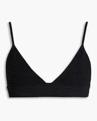 Frame Denim Crochet-knit bra top - Black Black