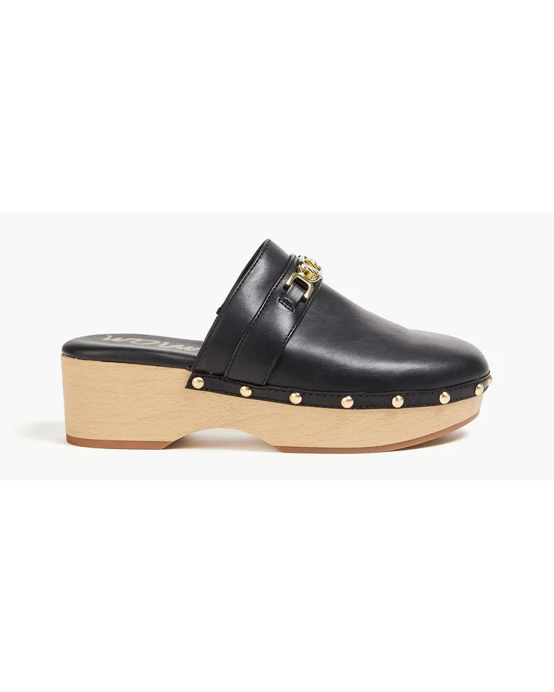 Sam Edelman Kaye embellished leather clogs - Black Black