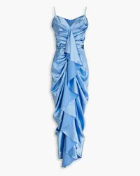 RASARIO Ruffled twill midi dress - Blue Blue