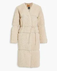 Zimmermann Knit-trimmed shearling coat - White White