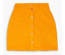 Lycka cotton-jacquard mini skirt - Orange