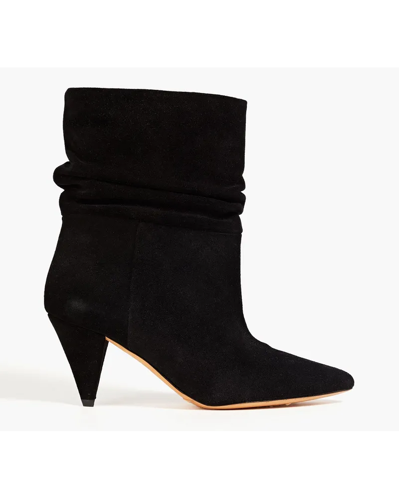 IRO Theke gathered suede ankle boots - Black Black