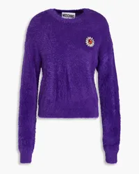 Moschino Crystal-embellished brushed knitted sweater - Purple Purple