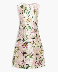 Dolce & Gabbana Floral-print silk-shantung dress - Pink Pink