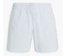 Stretch-cotton poplin shorts - Blue