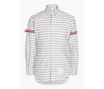 Striped gingham cotton shirt - Gray