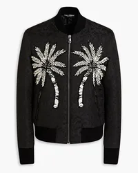 Dolce & Gabbana Embellished cloqué bomber jacket - Black Black