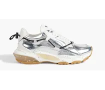Painted mirrored-leather sneakers - Metallic