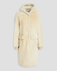 Yves Salomon Shearling hooded coat - White White