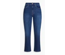 The Kick It cropped mid-rise straight-leg jeans - Blue