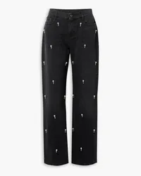 Stella McCartney Embellished high-rise straight-leg jeans - Black Black