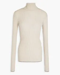 By Malene Birger Ribbed merino wool turtleneck sweater - Neutral Neutral