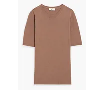 Cashmere and wool-blend top - Brown