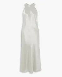 GALVAN Sienna satin halterneck midi dress - Gray Gray