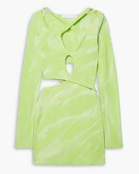 Dion Lee Interlink cutout tie-dyed stretch-cotton mini dress - Green Green