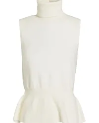 Veronica Beard Cashmere peplum turtleneck top - White White