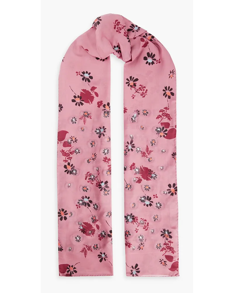 Valentino Garavani Floral-print fil coupé silk scarf - Pink - OneSize Pink