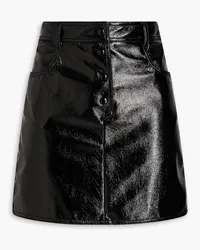 MSGM Crinkled faux patent-leather mini skirt - Black Black