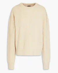 Joseph Ribbed cotton, wool and cashmere-blend sweater - Neutral Neutral