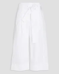 3.1 phillip lim Cropped cotton-blend poplin wide-leg pants - White White