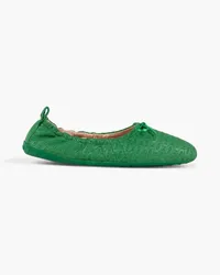 TOD'S Embossed leather ballet flats - Green Green