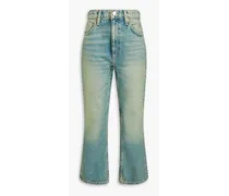 70s faded high-rise straight-leg jeans - Green