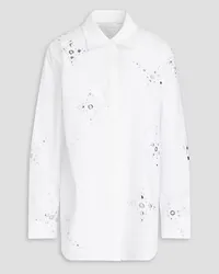 3.1 phillip lim Liberty embellished cotton-blend poplin shirt - White White