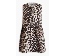 Leopard-print denim mini dress - Animal print