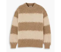Liza striped alpaca-blend sweater - Brown