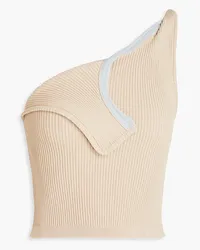 Jacquemus Aceno one-shoulder ribbed-knit top - Neutral Neutral