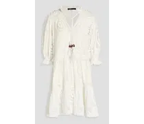 Broderie anglaise mini dress - White