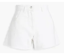 Frayed denim shorts - White