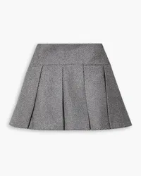 Patou Pleated striped wool mini skirt - Gray Gray