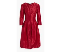 Gathered silk-taffeta dress - Red
