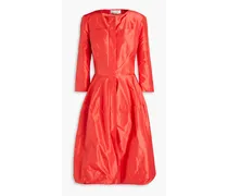 Gathered silk-taffeta dress - Red
