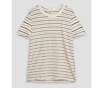 Striped Pima cotton-jersey T-shirt - White
