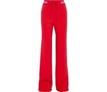 Striped faille straight-leg pants - Red